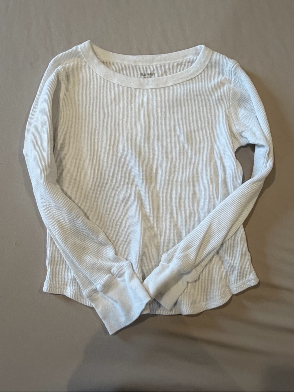 Girls Old Navy White Long Sleeve Waffle Shirt Size XL (14-16